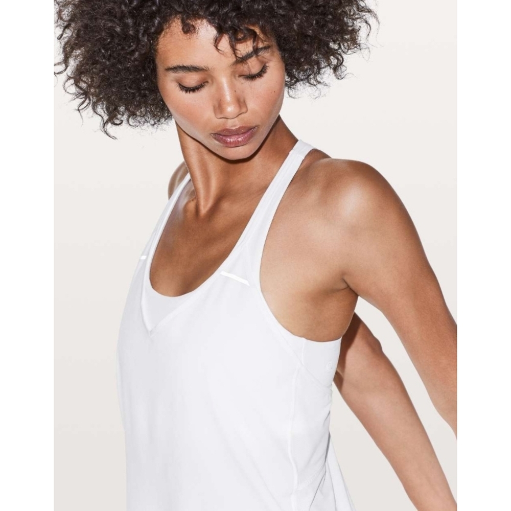 Lululemon Breezy Singlet Tank Top In a Very Light Pink Shade Size Medium no dot - Picture 6 of 13